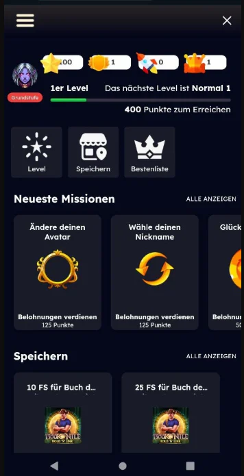 HellSpin Casino VIP-Programm mit Level-Fortschritt, Punkten und Missionen