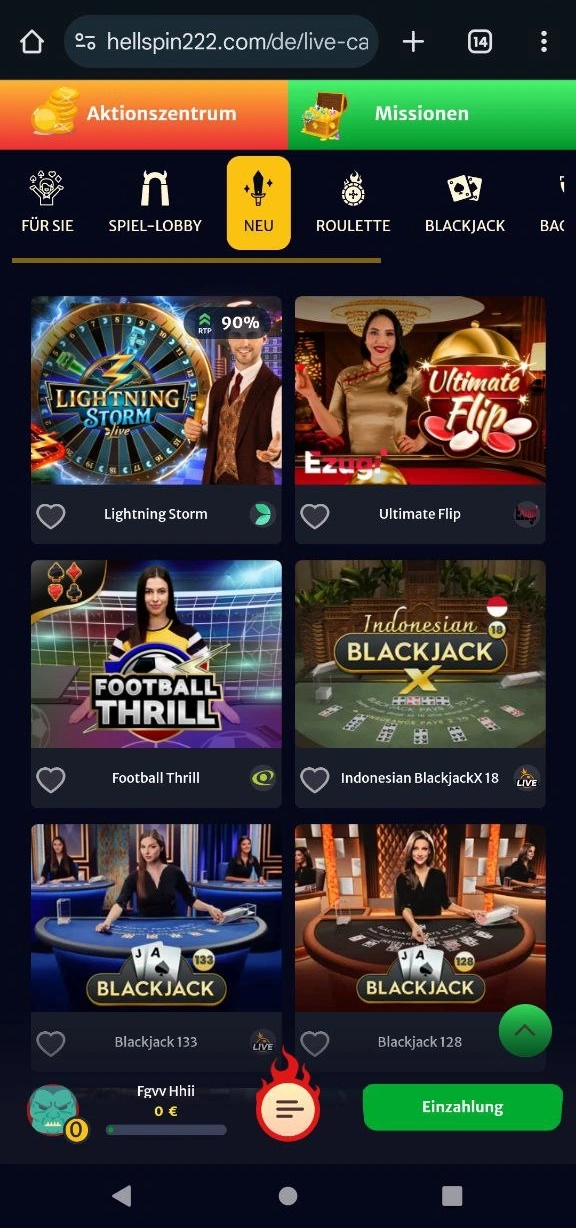Anbieter von Live-Casino-Spielen bei Hellspin