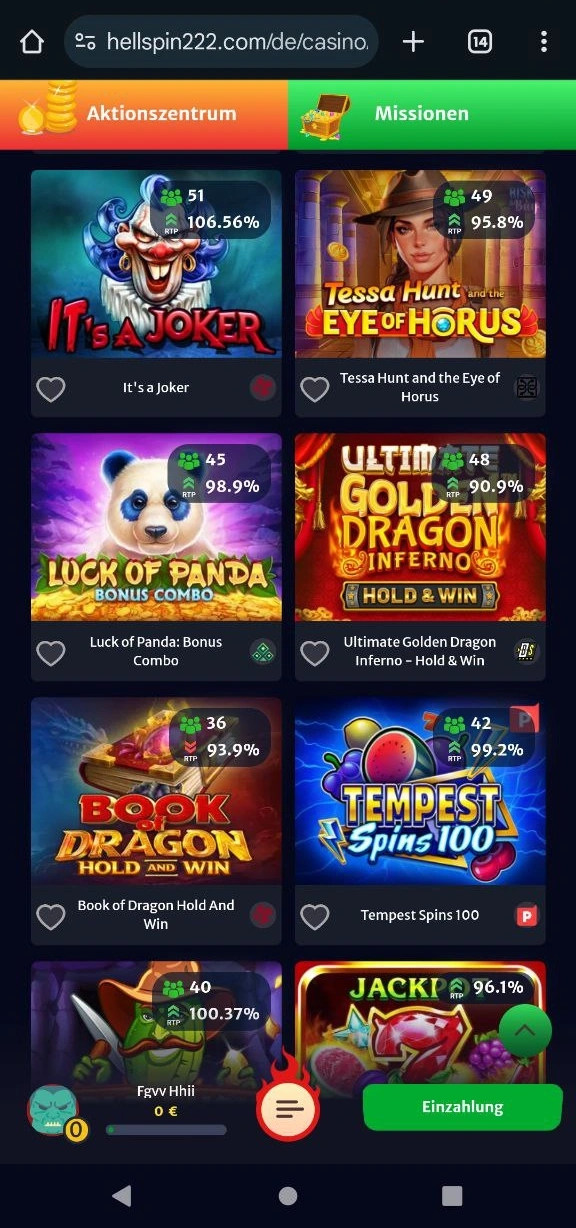 Alle Spielautomaten im Hellspin Casino
